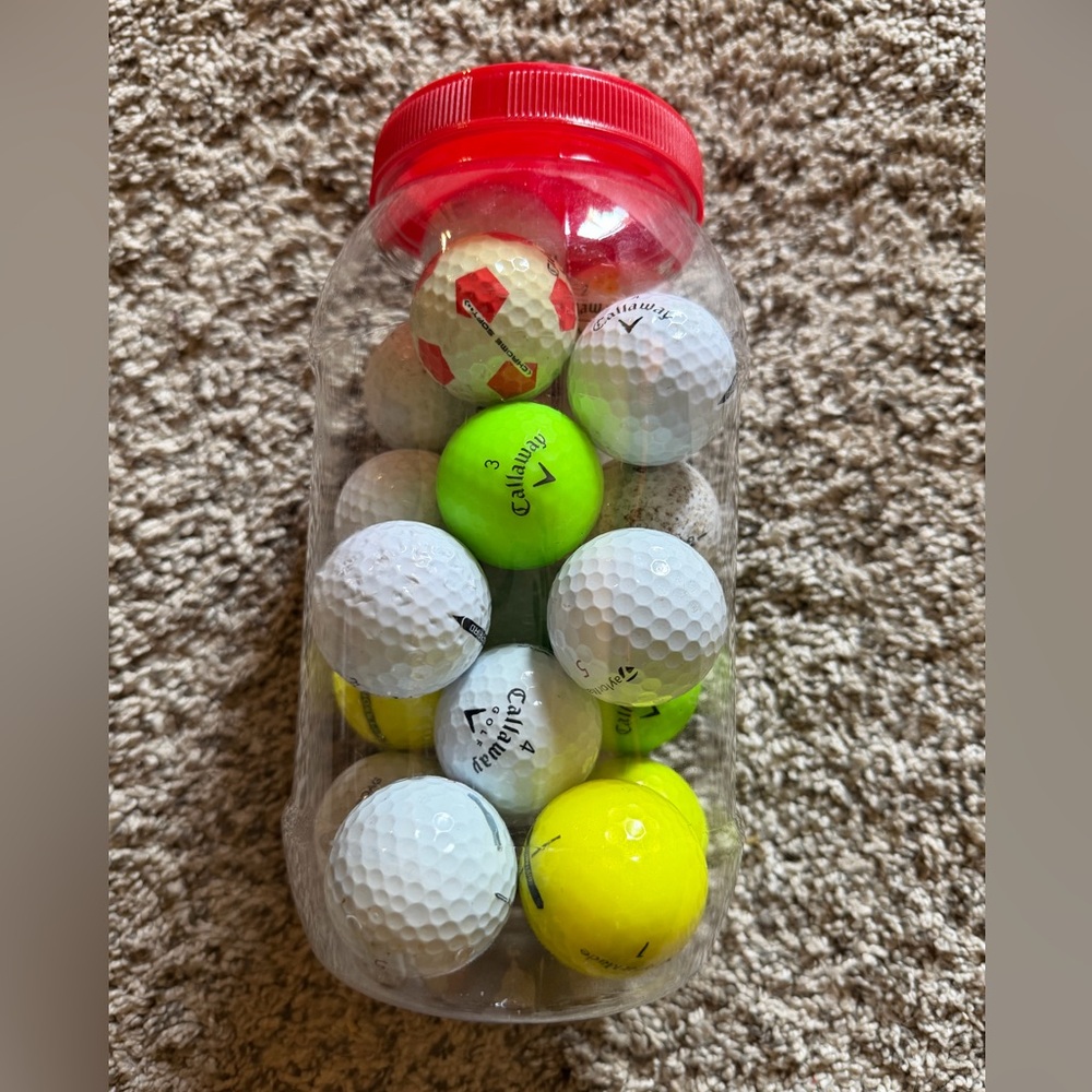 Mixed Lot of 20 Callaway, Titleist, and Taylor Made golf balls.